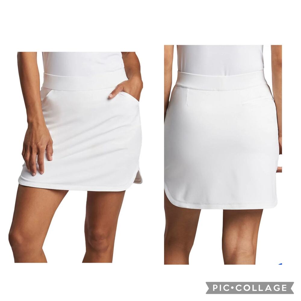 Peter Millar Womens Alice Petal Hem Skort White Size Large